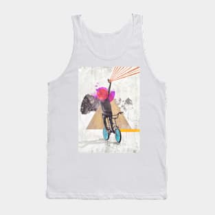 Rainbow child riding a bike Tank Top